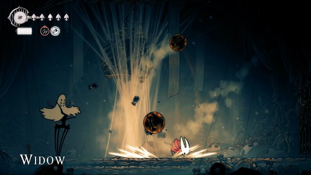 Hollow Knight Silksong Widow boss fight normal bell attacks phase 1