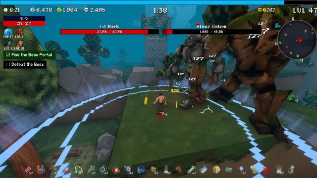 Megabonk megachad fighting two bosses with best build