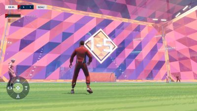 Player facing a scoreboard that reads 5-1, a winning margin to invoke the mercy rule in Rematch.